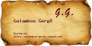 Galambos Gergő névjegykártya